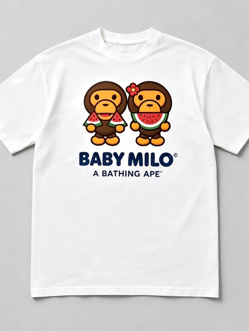 Cute Baby Milo Monkey Print Streetwear Womens Mens T-shirt Unisex